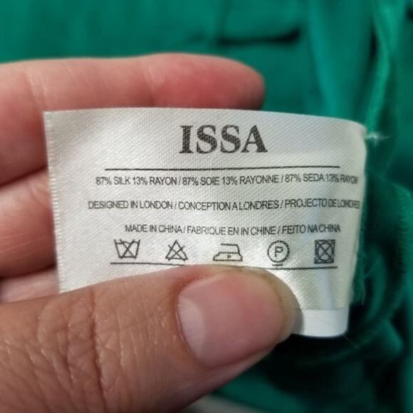 ISSA London Green Drapey Gathered Waist Sleeveless Sheath Maxi Dress 4 - Picture 4 of 9